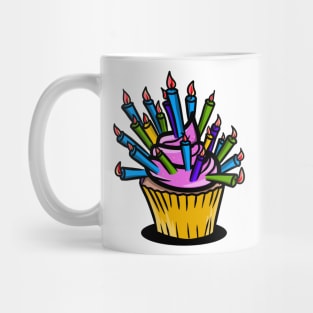 Funny cupcake with too many candles Mug